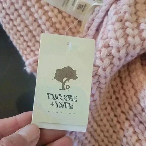 Tucker + Tate Girl's Pink Metallic Silver Acrylic Infinity Scarf - Picture 4 of 6